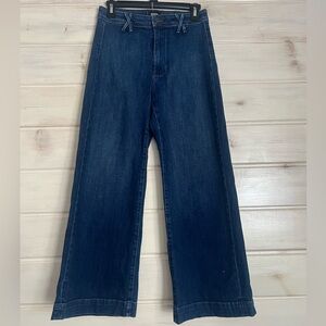 PAIGE Dark Blue Flare & Wide Leg Jeans